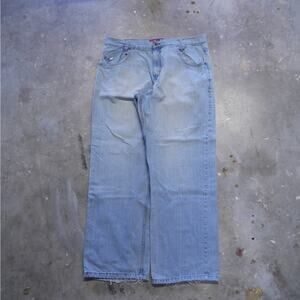 Vintage Y2K Mecca Light Blue Wide Leg Baggy Jeans Mens Size 40